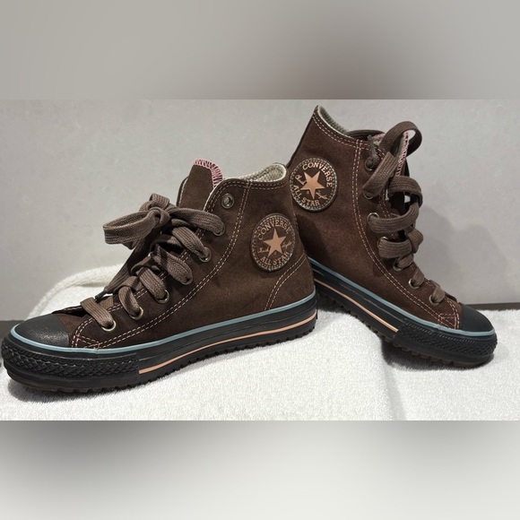 CONVERSE ALL STAR Suede Chuck Taylor High Tops Brown Pink Women's Men’s 5.5 - Picture 8 of 11